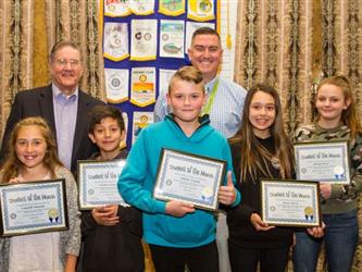 Students of the Month with Mr. Roberts