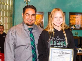 Hailey - 8th grade Student of the Month for September
