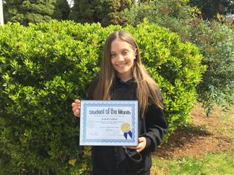 Student of the Month - 7th  Isabell