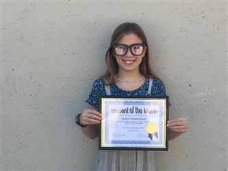 6th grade Student of the Month - August
