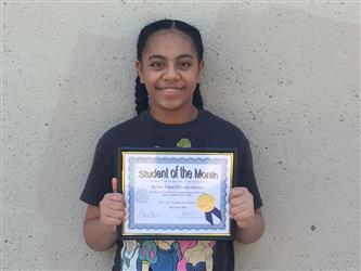 6th grade Student of the Month - Kylee