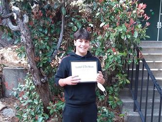 Student of the Month - 7th  Jayden