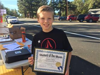 5th grade Student of the Month - Thomas