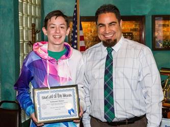 Nathanial - 8th grade Student of the Month for October