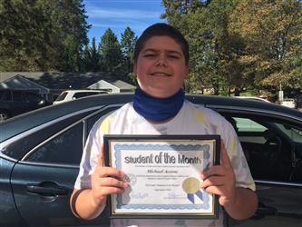 7th grade Student of the Month - Michael